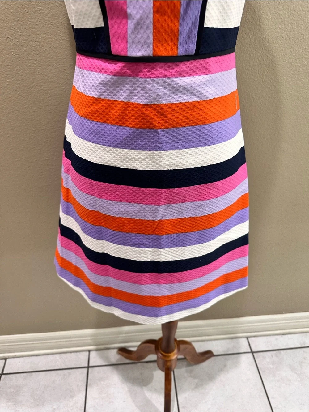 Kate Spade Sunset Stripe Jacquard Dress Striped Sleeveless A-Line Dress Size 0
